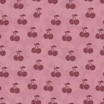 Seamless repeating pattern of cherries Stock Illustration