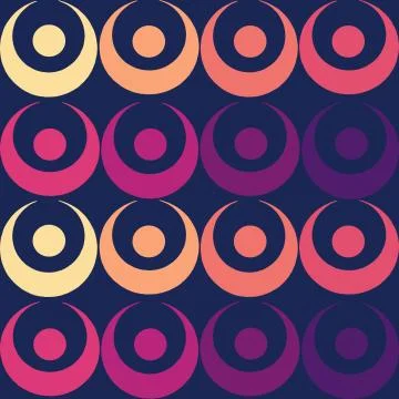 Seamless repeating pattern of circles inside half circles 스톡 일러스트