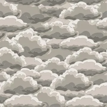 Seamless repeating pattern of clouds Stock Illustration