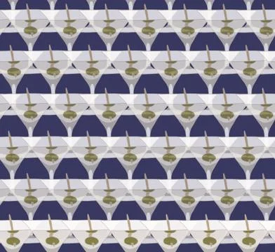 Seamless repeating pattern of cocktail glasses Stock Illustration