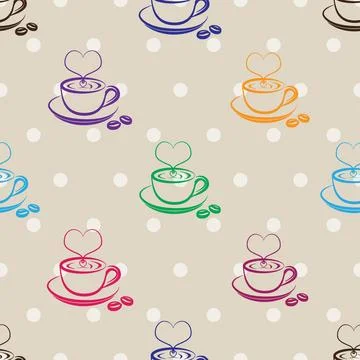 Seamless repeating pattern for coffee lovers Stock Illustration
