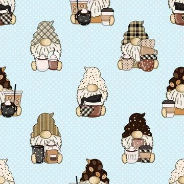 Seamless repeating pattern for coffee lovers Stock Illustration