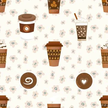 Seamless repeating pattern for coffee lovers Stock Illustration