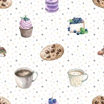 Seamless repeating pattern for coffee lovers Stock Illustration