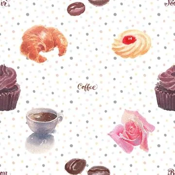 Seamless repeating pattern for coffee lovers Stock Illustration