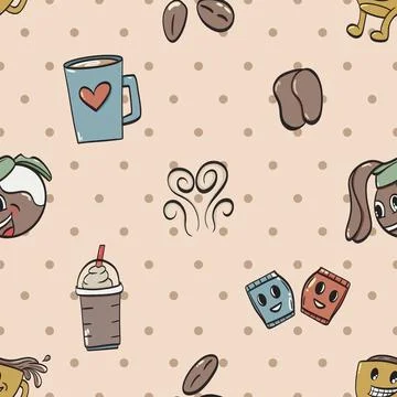 Seamless repeating pattern for coffee lovers Stock Illustration