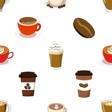 Seamless repeating pattern for coffee lovers Stock Illustration