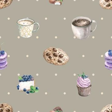 Seamless repeating pattern for coffee lovers Stock Illustration