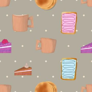 Seamless repeating pattern for coffee lovers Stock Illustration
