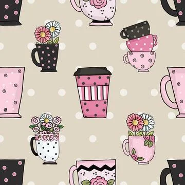 Seamless repeating pattern for coffee lovers Stock Illustration