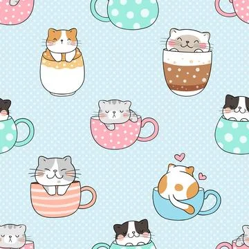 Seamless repeating pattern for coffee lovers Stock Illustration