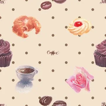 Seamless repeating pattern for coffee lovers Stock Illustration