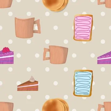 Seamless repeating pattern for coffee lovers Stock Illustration