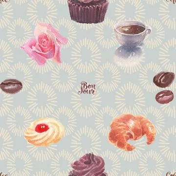 Seamless repeating pattern for coffee lovers Stock Illustration