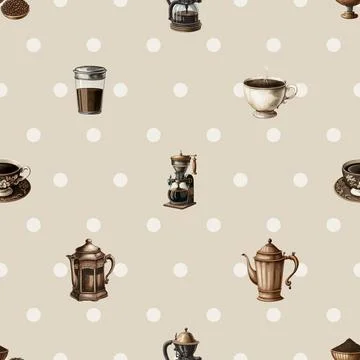 Seamless repeating pattern for coffee lovers Stock Illustration