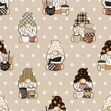 Seamless repeating pattern for coffee lovers Stock Illustration