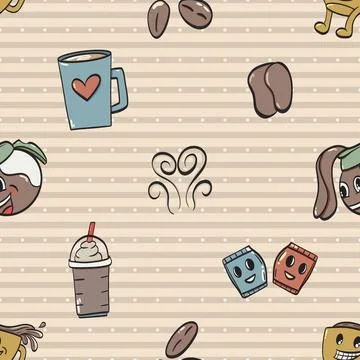 Seamless repeating pattern for coffee lovers Stock Illustration