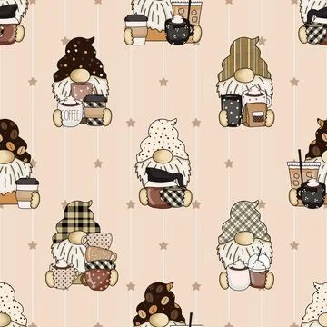 Seamless repeating pattern for coffee lovers Stock Illustration