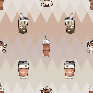 Seamless repeating pattern for coffee lovers Stock Illustration