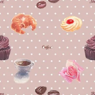 Seamless repeating pattern for coffee lovers Illustrazione stock