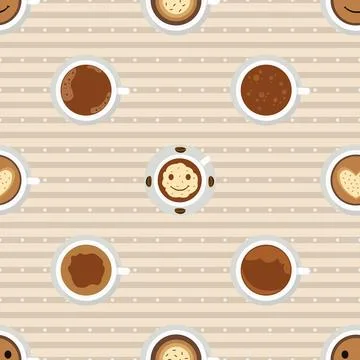 Seamless repeating pattern for coffee lovers Stock Illustration