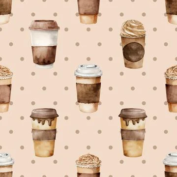 Seamless repeating pattern for coffee lovers Stock Illustration
