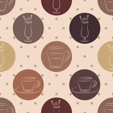 Seamless repeating pattern for coffee lovers Illustrazione stock