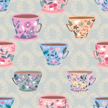 Seamless repeating pattern for coffee lovers Stock Illustration