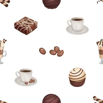 Seamless repeating pattern for coffee lovers Stock Illustration