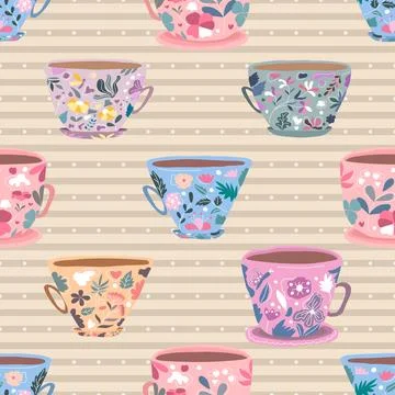 Seamless repeating pattern for coffee lovers Stock Illustration