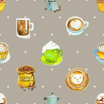 Seamless repeating pattern for coffee lovers Stock Illustration