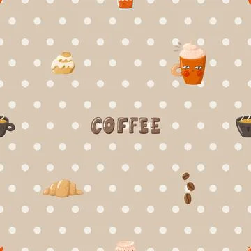 Seamless repeating pattern for coffee lovers Stock Illustration