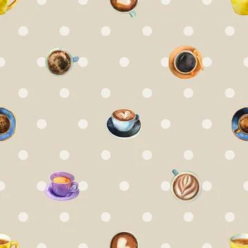 Seamless repeating pattern for coffee lovers Stock Illustration