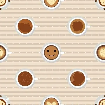 Seamless repeating pattern for coffee lovers Illustrazione stock