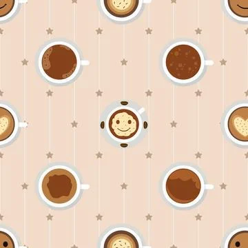 Seamless repeating pattern for coffee lovers Stock Illustration
