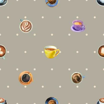 Seamless repeating pattern for coffee lovers Stock Illustration