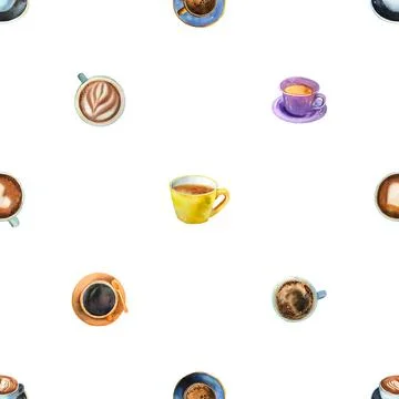 Seamless repeating pattern for coffee lovers Stock Illustration