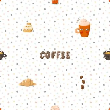 Seamless repeating pattern for coffee lovers Stock Illustration