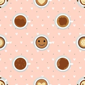 Seamless repeating pattern for coffee lovers Stock Illustration