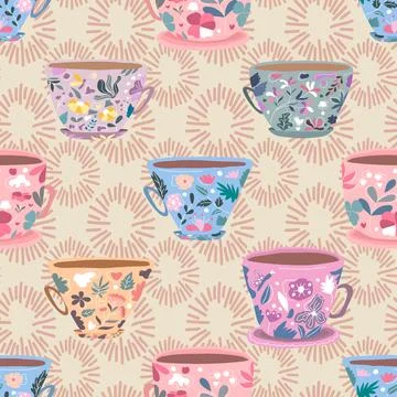 Seamless repeating pattern for coffee lovers Stock Illustration