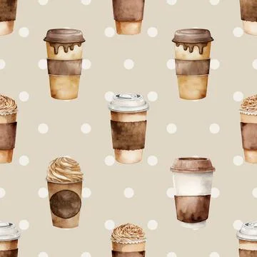 Seamless repeating pattern for coffee lovers Illustrazione stock