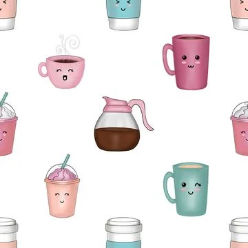 Seamless repeating pattern for coffee lovers Stock Illustration