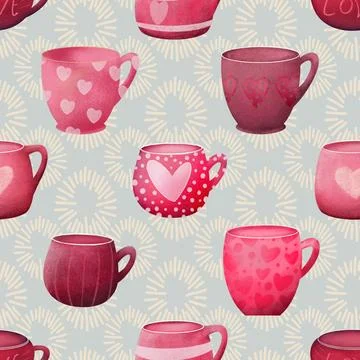 Seamless repeating pattern for coffee lovers Stock Illustration