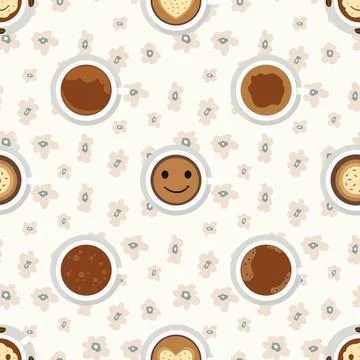 Seamless repeating pattern for coffee lovers Illustrazione stock