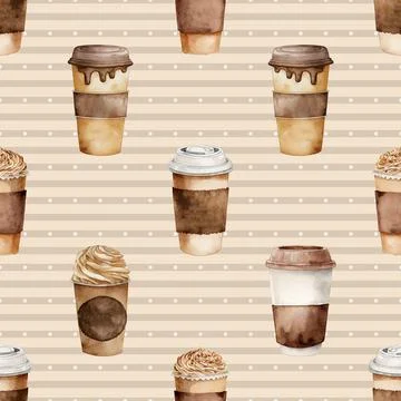 Seamless repeating pattern for coffee lovers Stock Illustration