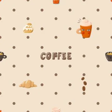 Seamless repeating pattern for coffee lovers Stock Illustration