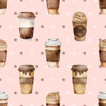 Seamless repeating pattern for coffee lovers Illustrazione stock