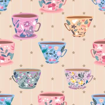 Seamless repeating pattern for coffee lovers Stock Illustration