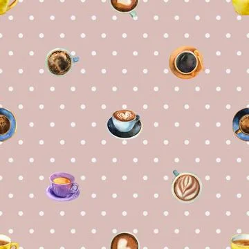 Seamless repeating pattern for coffee lovers Illustrazione stock