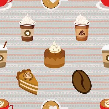 Seamless repeating pattern for coffee lovers Stock Illustration